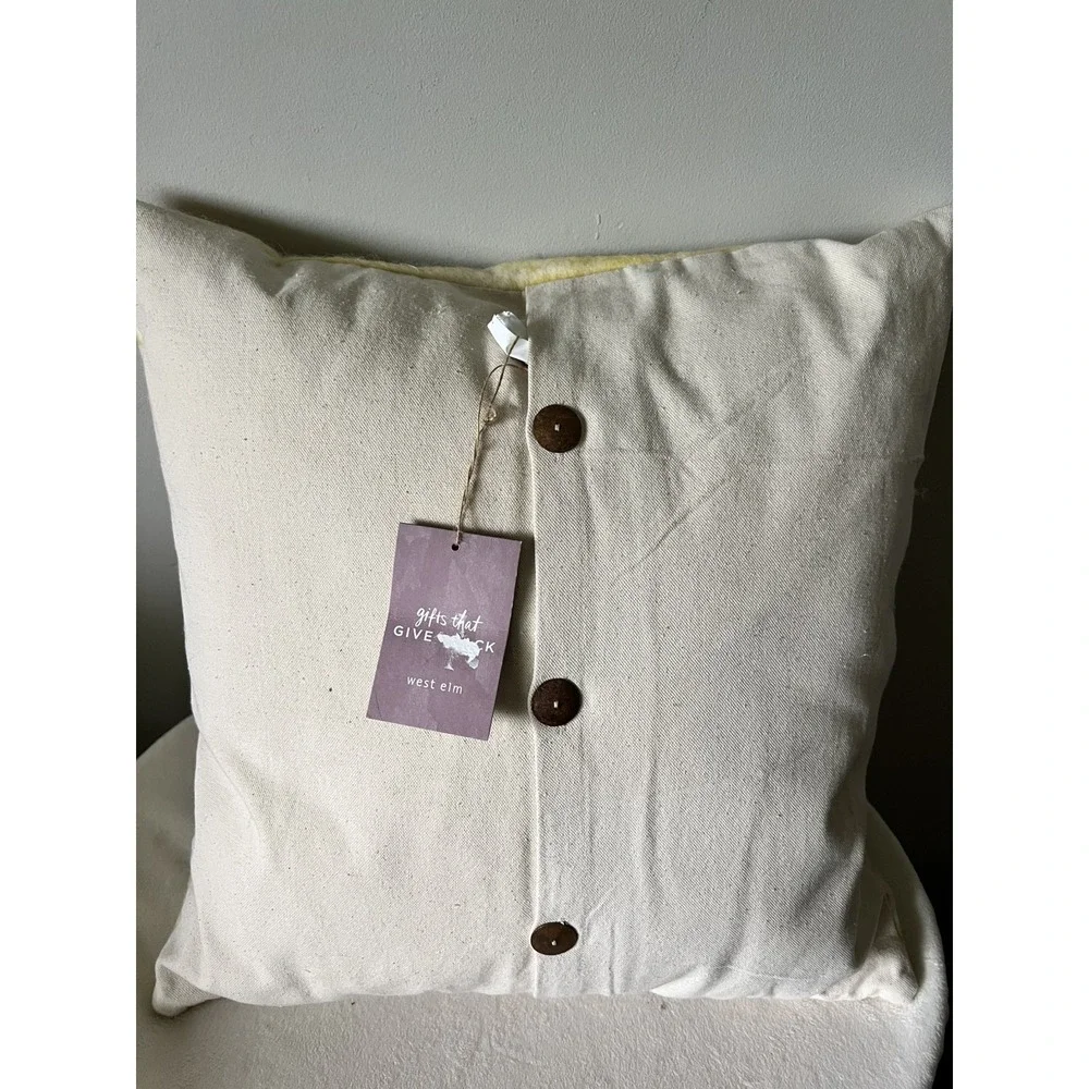 Set Of 2 Yellow Felt Radiating Pillow Cover Only by West Elm Pair 19